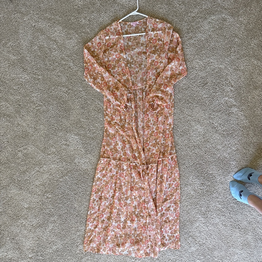 Sheer long cardigan